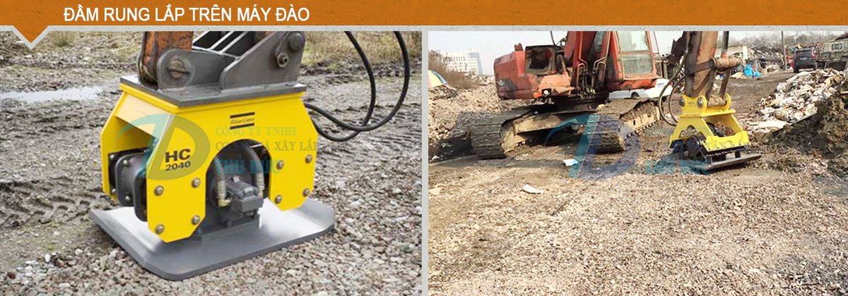 Đầm Rung lắp trên máy đào