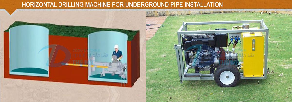 Horizontal drilling machine for underground pipe installation