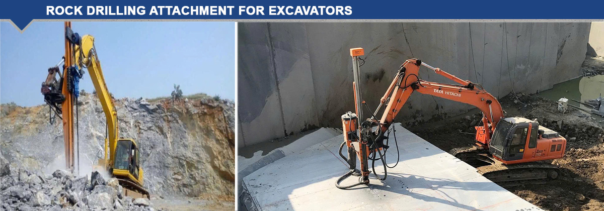 Excavator Rock drill attachment